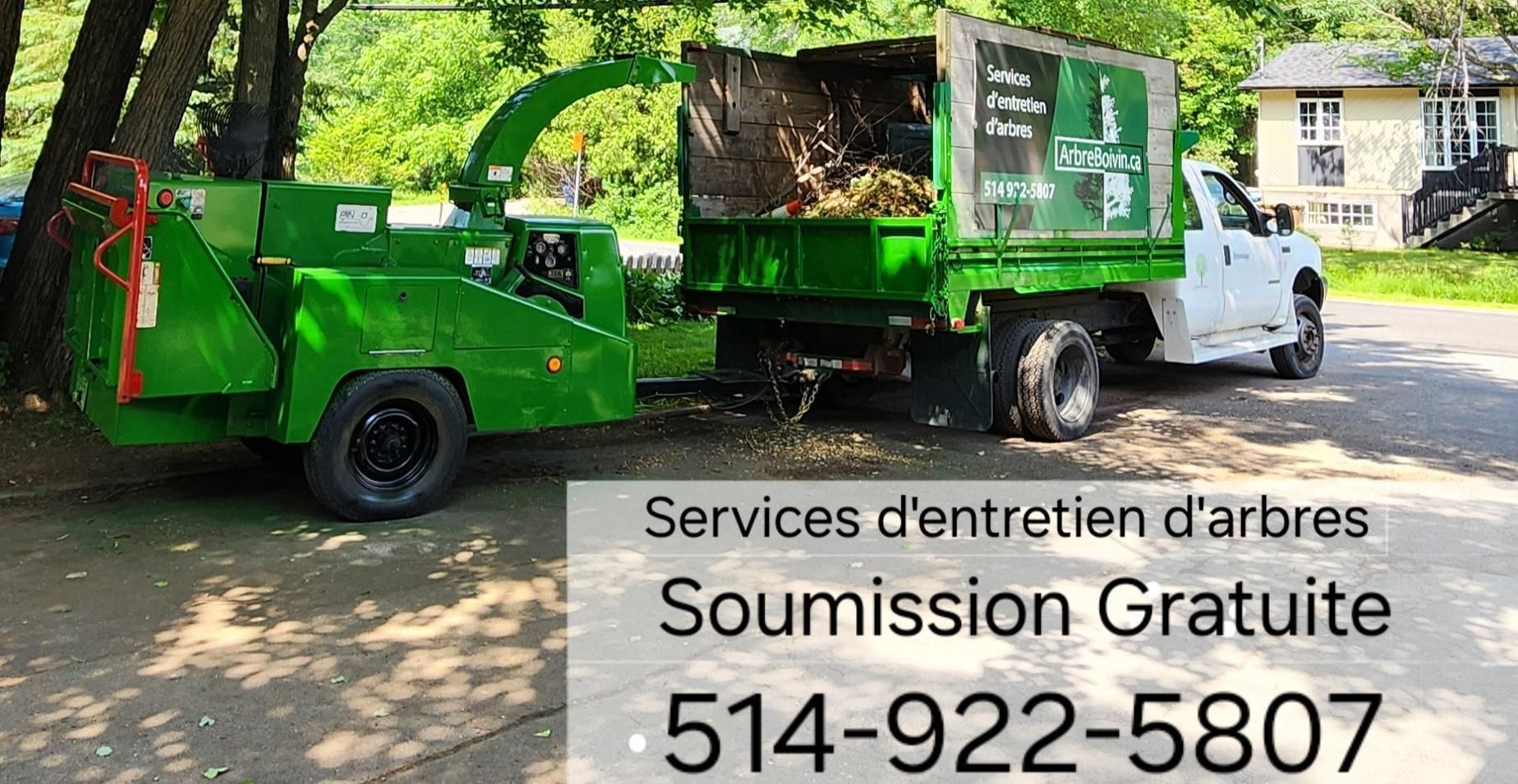 Camion et déchiqueteuse Arbre Boivin — Soumission gratuite